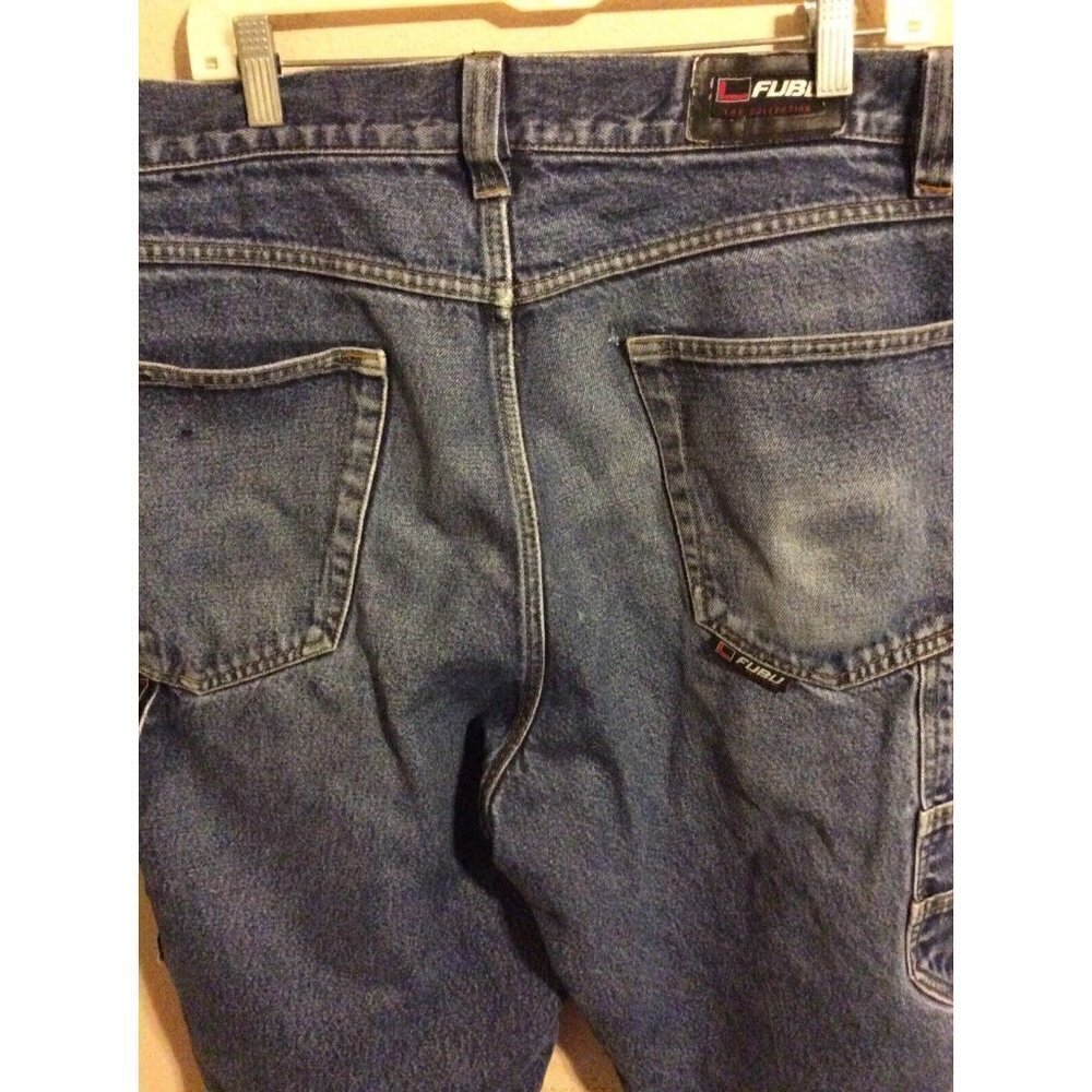 Fubu Shorts Size 40 Mens Blue Denim Casual Jean Shorts Straight Streetwear - Picture 12 of 12